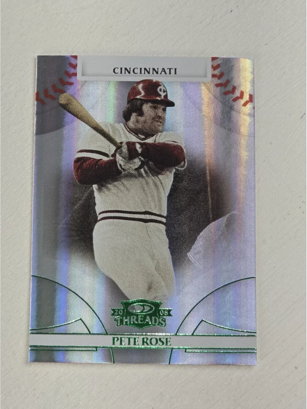 2008 Donruss Threads Pete Rose GREEN PARALLEL #/250 Cincinnati Reds #21
